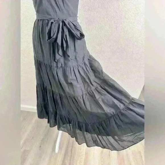 WHBM Fit and Flare Halter Midi Tiered Silk Blend Dress Size 2 - Picture 4 of 10
